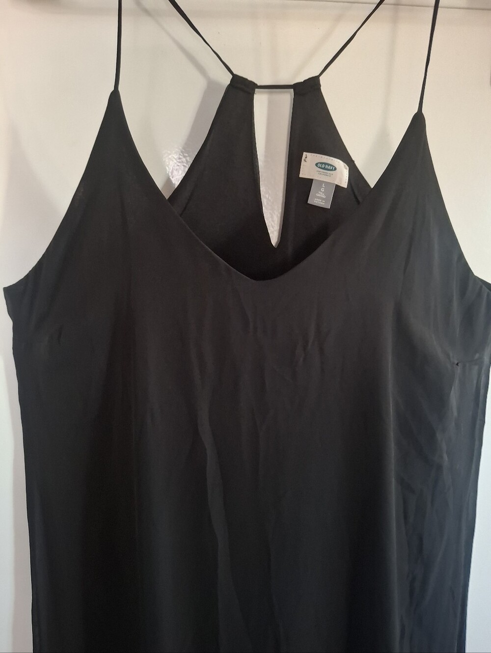 Old Navy Black Strapless-Style Slip Dress with Keyhole Back